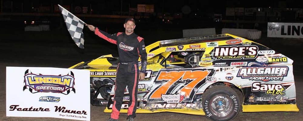 RAY BOLLINGER WINS THE FEATURE AT LINCOLN SPEEDWAY