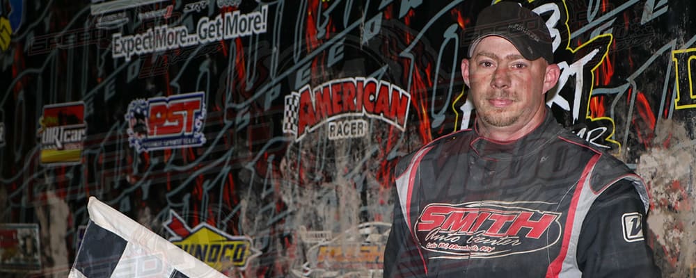 BRAD SMITH CELEBRATES IN VICTORY LANE – JRi Shocks