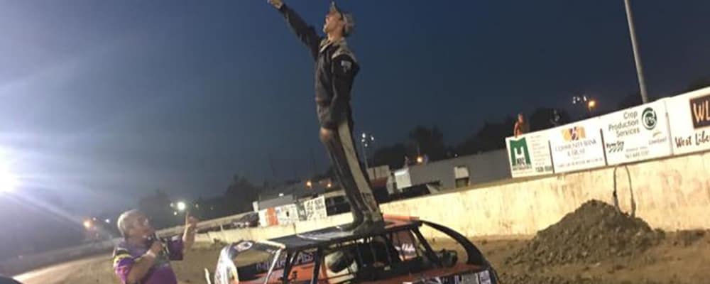 RYAN WALKER CELEBRATES IN VICTORY LANE