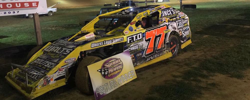 RAY BOLLINGER CELEBRATES IN VICTORY LANE