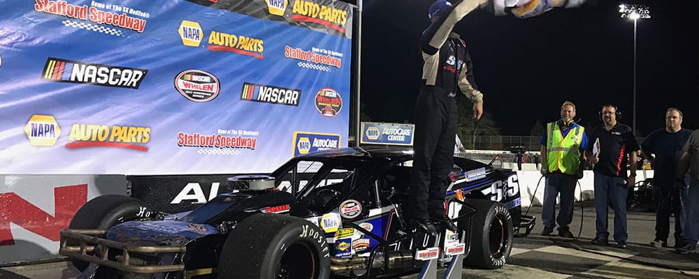 CHASE DOWNING CELEBRATES AT STAFFORD