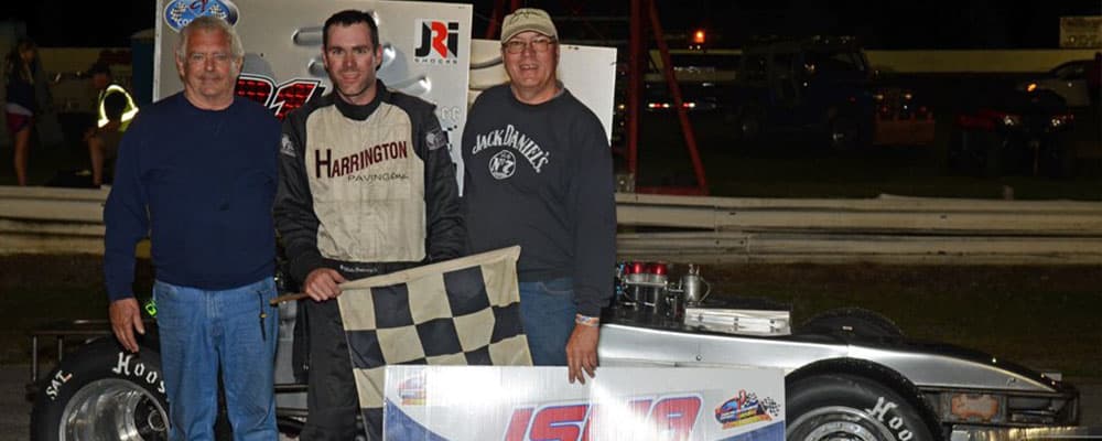 MIKE ORDWAY JR CELEBRATES IN VICTORY LANE