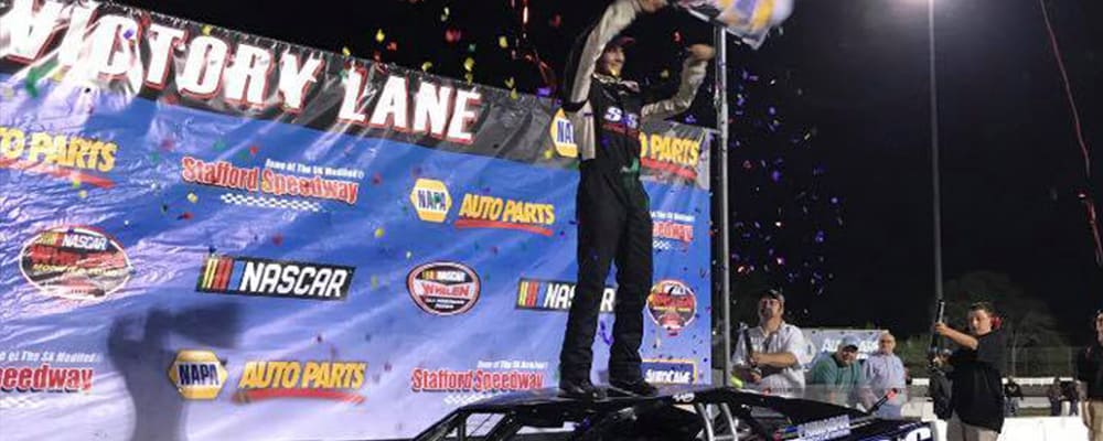 CHASE DOWLING CELEBRATES IN VICTORY LANE