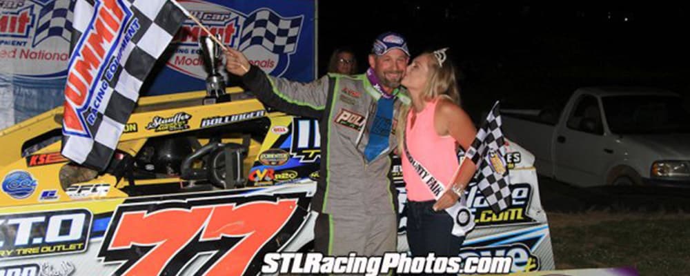 RAY BOLLINGER TAKES THE CHECKERED AT SPOON RIVER SPEEDWAY