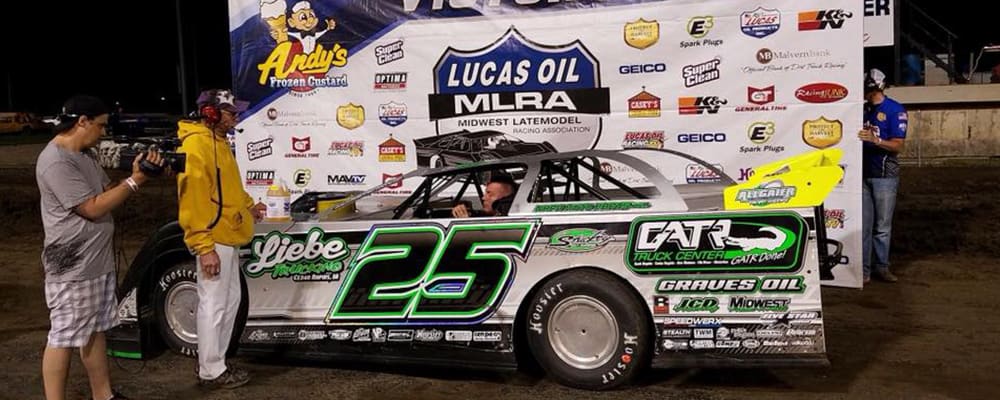 CHRIS SIMPSON CELEBRATES IN VICTORY LANE