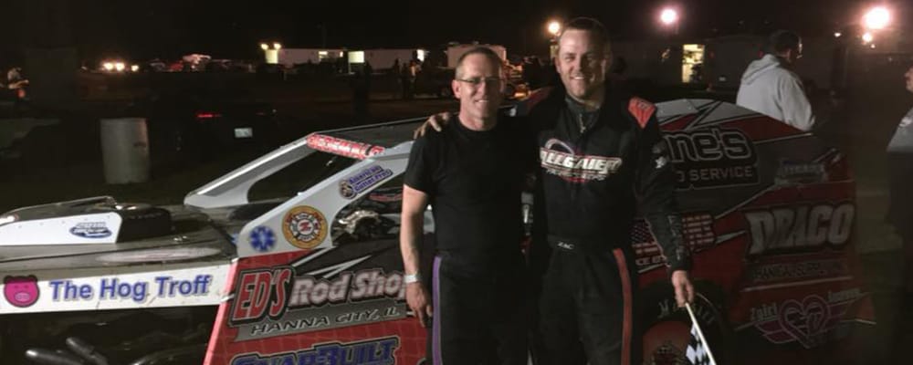 ZAC OEDEWALDT CELEBRATES IN VICTORY LANE AT SPOON RIVER