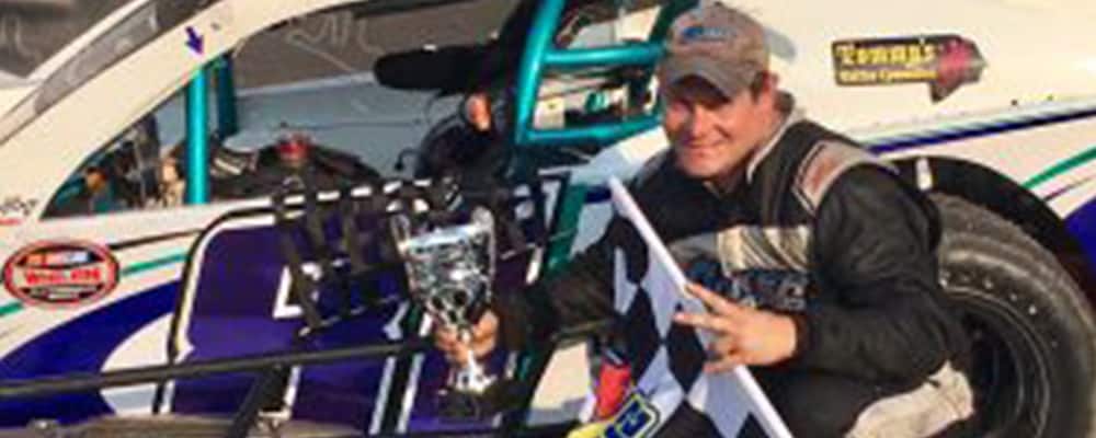 TODD OWEN CELEBRATES VICTORY IN SK MODIFIED