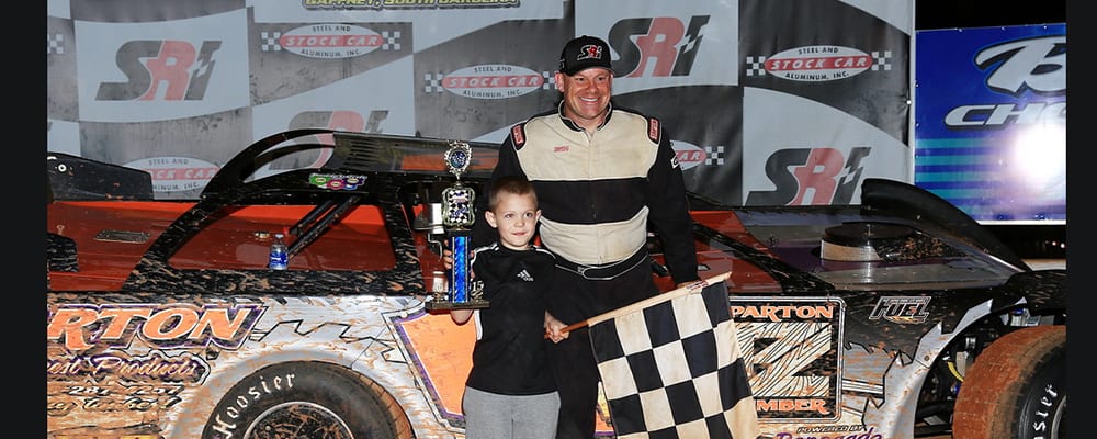 FURMAN PARTON CELEBRATES IN VICTORY LANE