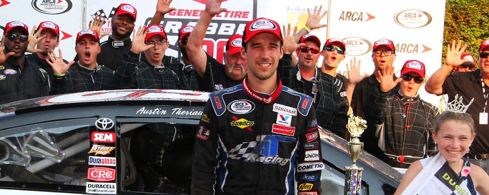 AUSTIN THERIAULT CELEBRATES IN VICTORY LANE